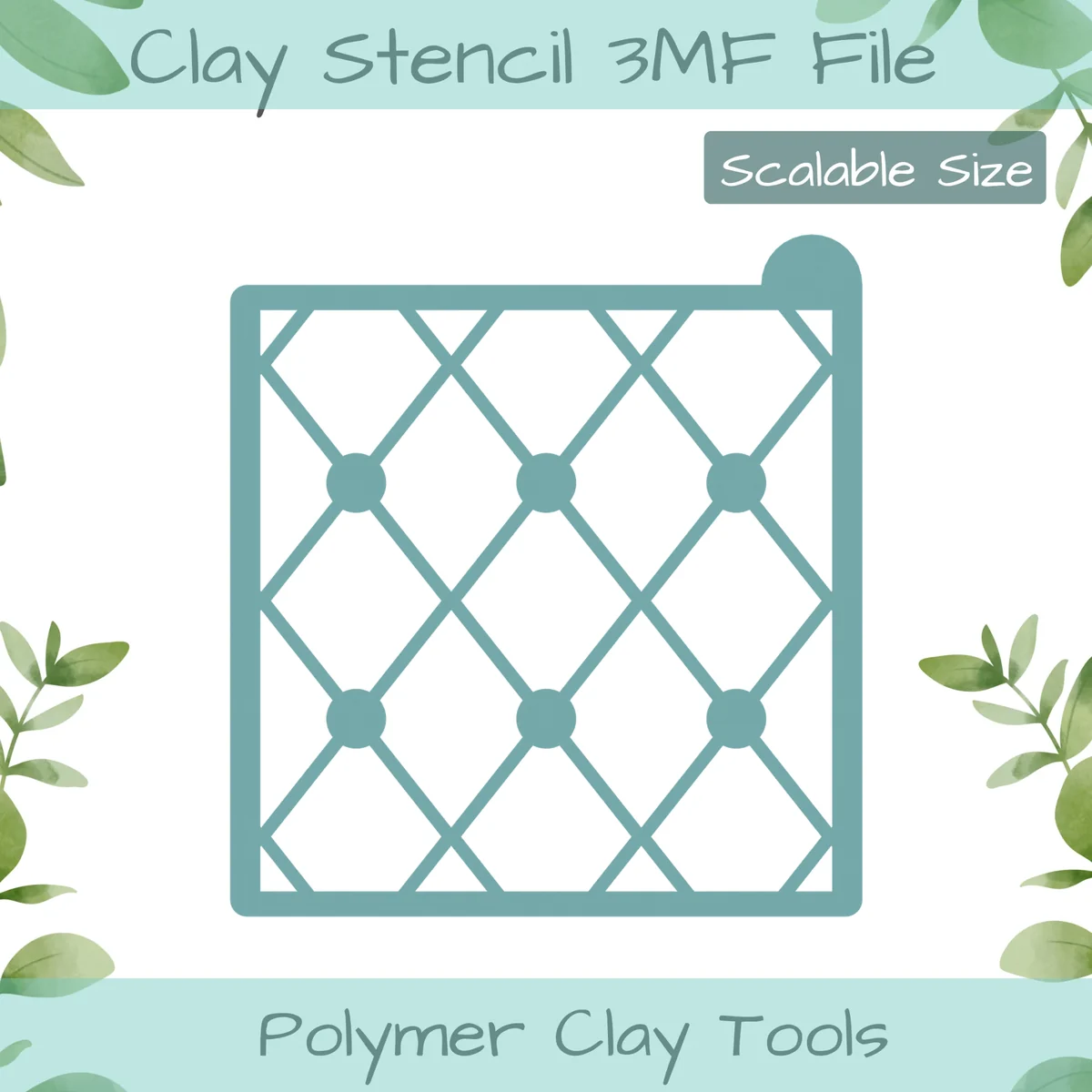 Diamonds Dot Polymer Clay Stencil