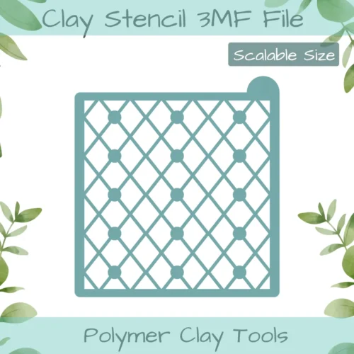 Diamonds Dot Polymer Clay Stencil - Image 1