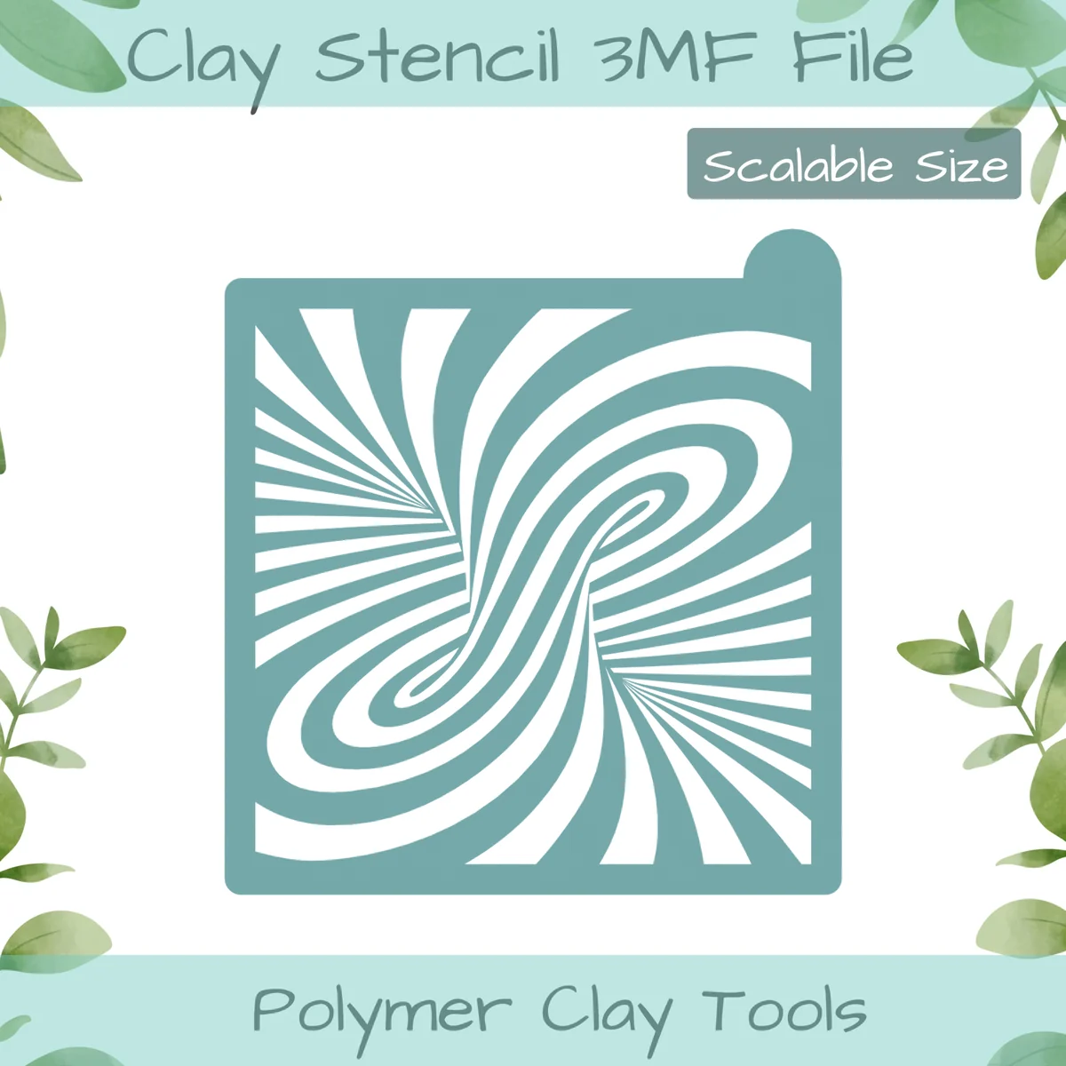 Vortex Polymer Clay Stencil